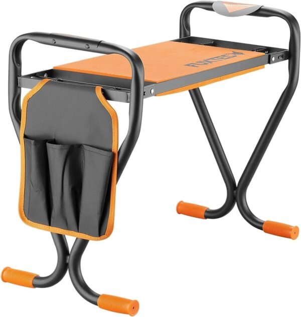 Agenouilloir Tabouret Banc De Jardinage Pliable Réservible - Coussinets Confortables Genoux Avec Rangements Fuxtec FX-KB1