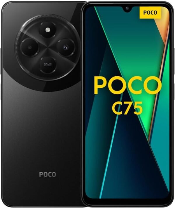POCO C75 6GB 128GB Noir, Smartphone Android, 2.0GHz, écran de 6.88", Double caméra AI de 50MP, Batterie de 5160mAH(Version Française + 2 Ans de...