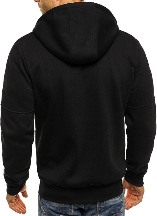 Sweats à Capuche pour Hommes Zippé Hiver Chaud Veste Sport DéContracté Léger Respirant Hoodie Pull Manches Longues Couleur Unie Sportswear avec Poche Veste en Sweat Grande Taille Pas Cher VêTements – Image 4