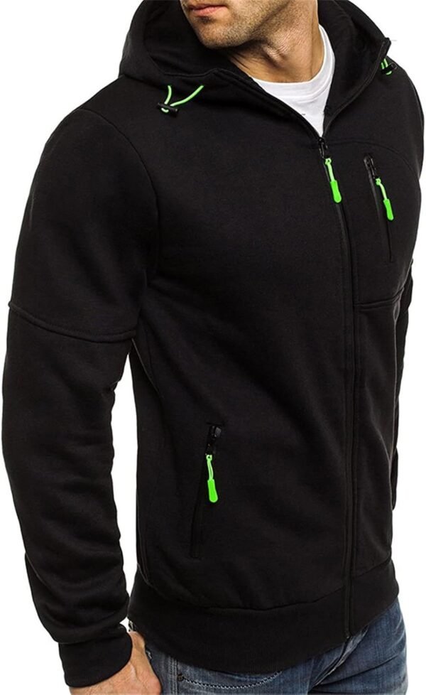 Sweats à Capuche pour Hommes Zippé Hiver Chaud Veste Sport DéContracté Léger Respirant Hoodie Pull Manches Longues Couleur Unie Sportswear avec Poche Veste en Sweat Grande Taille Pas Cher VêTements – Image 7