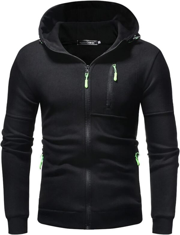Sweats à Capuche pour Hommes Zippé Hiver Chaud Veste Sport DéContracté Léger Respirant Hoodie Pull Manches Longues Couleur Unie Sportswear avec Poche Veste en Sweat Grande Taille Pas Cher VêTements – Image 2