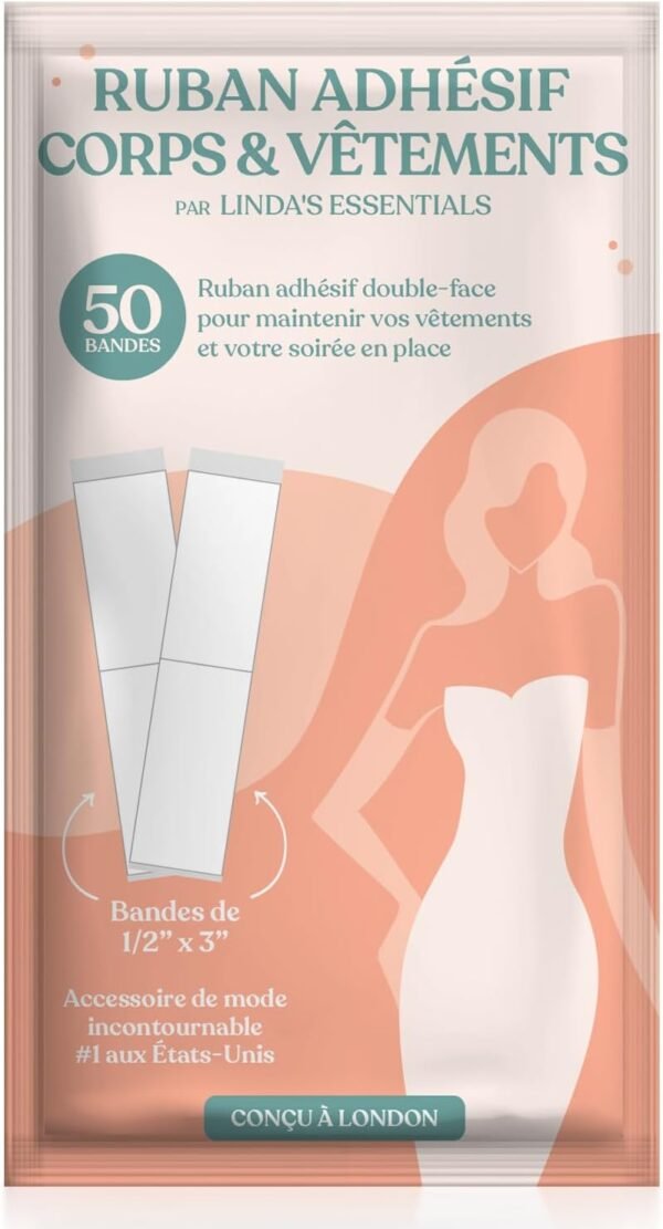 <h3>Linda's Essentials Adhésif double face peau pour body tape et scotch vetement peau (50 pièces) - Fashion Tape et vetement peau et scotch peau vetement</h3>