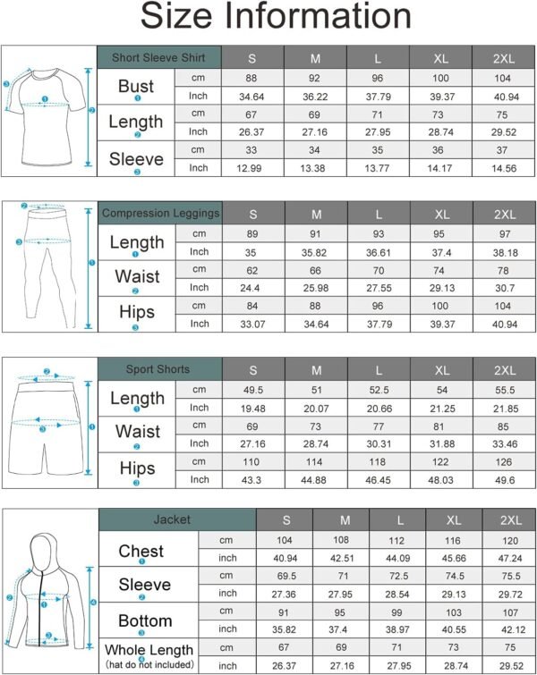 MEETYOO Tee Shirt Compression Homme, Legging Sport Short Fitness T Shirt Manches Courtes Collant Gym Running Vetement pour Jogging Musculation – Image 7
