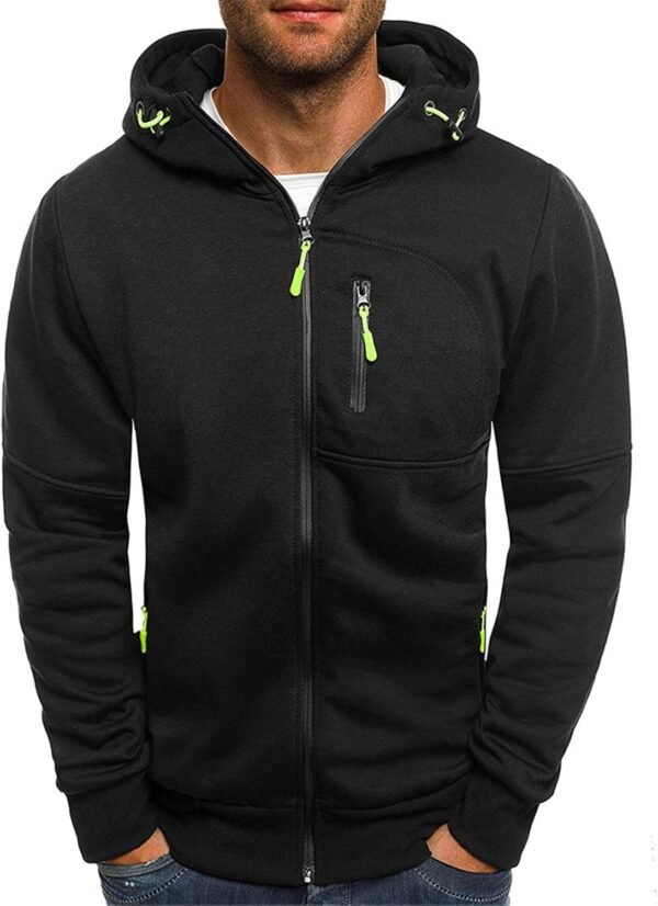 Sweats à Capuche pour Hommes Zippé Hiver Chaud Veste Sport DéContracté Léger Respirant Hoodie Pull Manches Longues Couleur Unie Sportswear avec Poche Veste en Sweat Grande Taille Pas Cher VêTements