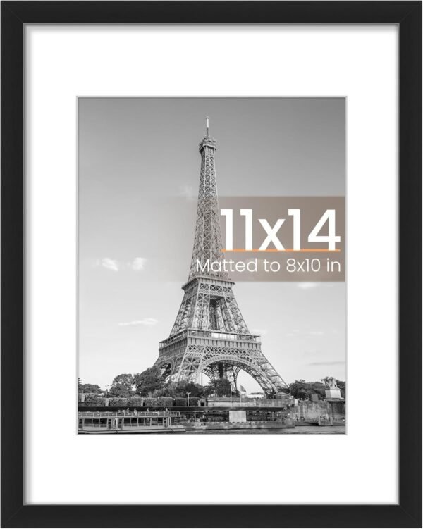 <h3>upsimples Cadre photo 28 x 35,6 cm, affichage photo de 20,3 x 25,4 cm avec passe-partout ou 27,9 x 35,6 cm sans passe-partout, cadre photo à suspendre au mur, noir, 1</h3>
