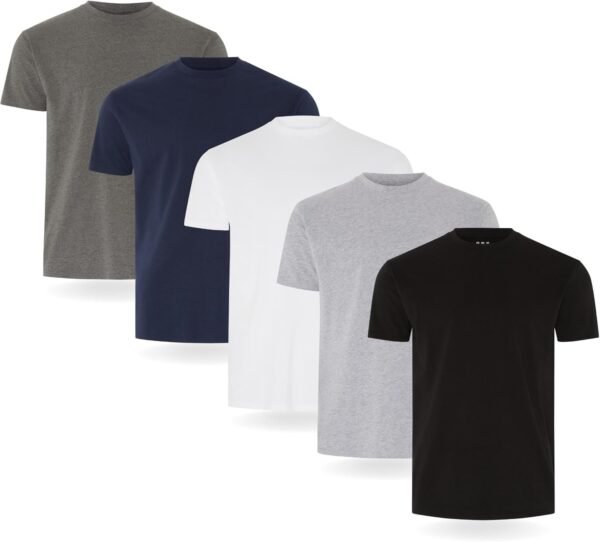 <h3>FM London Lot de 3/5 t-Shirts pour Hommes - T-Shirts de qualité supérieure avec Design légèrement ajusté</h3>