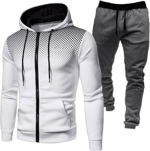 Tenue Sport Homme DéContracté Hooded Survetement Sport Ensemble Doux Chic VêTement Complet Full Zip Sweat à Capuche et Pantalon et Fall Jogging Homme Ensemble Training Homme Complet Pas Cher