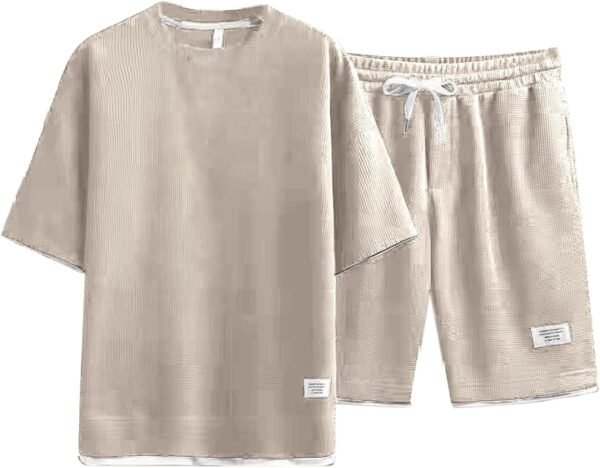 Ensemble Homme Ete 2 PièCe T-Shirts à Manches Courtes Tenue Coton Oversize Chic SurvêTement Short Tee Shirt Ensemble DéContracté De Sport Sportswear Grande Taille D'éTé Plage Jogging Ensemble – Image 3