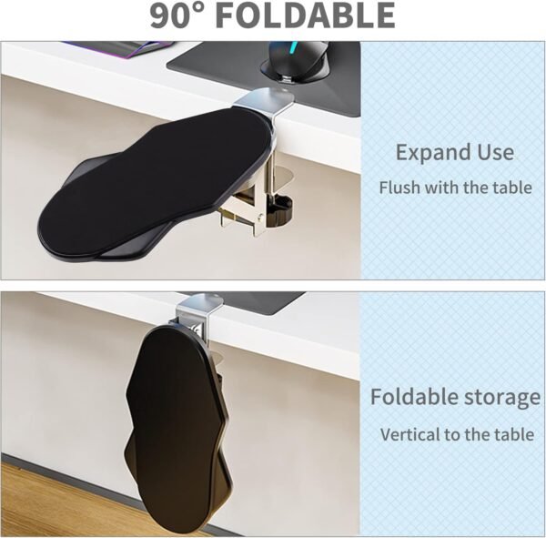 <h3>Yiomxhi Repose Bras Ergonomique pour Bureau, Support de Repose-poignet Rotatif à 180°, Coude Support Extension Bureau Repose d’avant Bras Réglable d'Ordinateur pour Travail Étude, Noir</h3> – Image 4