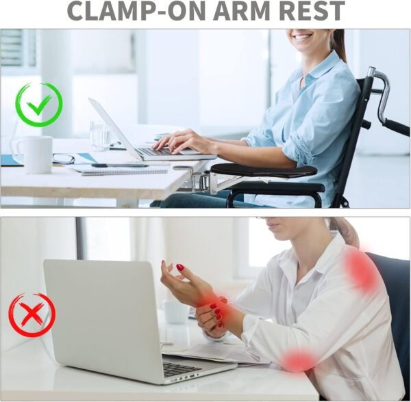 <h3>Yiomxhi Repose Bras Ergonomique pour Bureau, Support de Repose-poignet Rotatif à 180°, Coude Support Extension Bureau Repose d’avant Bras Réglable d'Ordinateur pour Travail Étude, Noir</h3> – Image 7