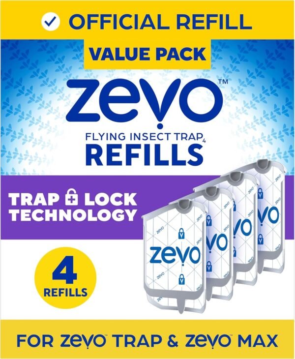 <h3>Zevo Recharge pour piège à insectes volants – pour piège à mouches d'intérieur ZEVO MAX et standard – Attrape les moucherons, les mouches domestiques et les mouches des fruits – Facile à utiliser</h3>