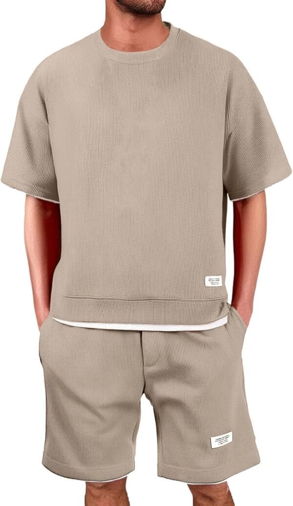 Ensemble Homme Ete 2 PièCe T-Shirts à Manches Courtes Tenue Coton Oversize Chic SurvêTement Short Tee Shirt Ensemble DéContracté De Sport Sportswear Grande Taille D'éTé Plage Jogging Ensemble