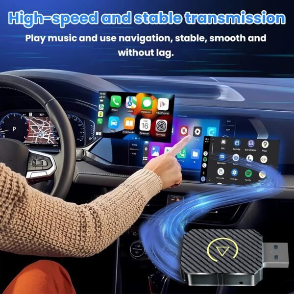 <h3>Adaptateur CarPlay sans Fil & Android Auto sans Fil,2 en 1 Wireless Carplay Adapter,Android Auto/Carplay Filaire en sans Fil pour Voitures Équipées de CarPlay & AA,USB C/A,Plug and Play</h3> – Image 5