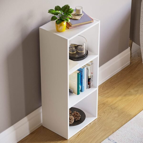 Vida Designs Oxford Bibliothèque en Cube à 3 étagères, Bois Blanc, Meuble pour Bureau, Salle de séjour et Chambre – Image 7