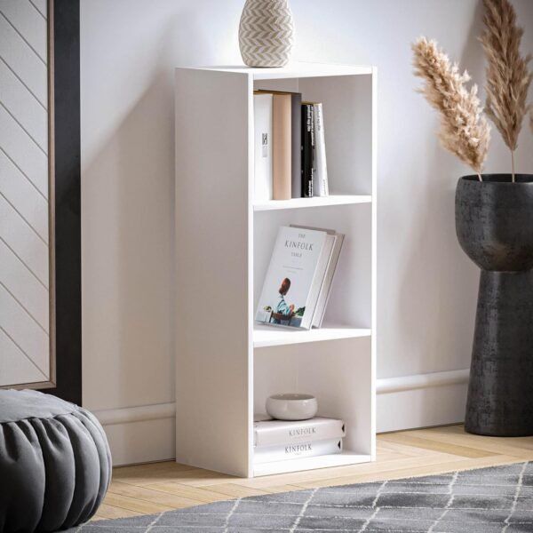 Vida Designs Oxford Bibliothèque en Cube à 3 étagères, Bois Blanc, Meuble pour Bureau, Salle de séjour et Chambre – Image 6