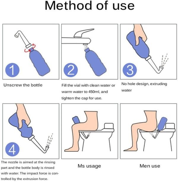 AMSLSIU Bidet de voyage étanche ergonomique enceinte soins Pour aux personnes âgées purificateur d'hygiène personnelle grande capacité pulvérisateur de douche – Image 7