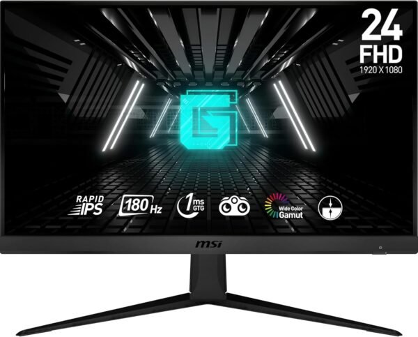 MSI G2412F écran gaming FHD 23,8" - 1920 x 1080 dalle Rapid IPS, 180 Hz / 1ms (GtG), gamme de couleurs sRGB 107%, Adaptive Sync - DP 1.2a, HDMI 2.0b CEC