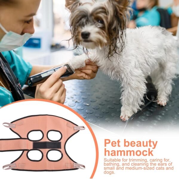 Granvoo Hamac de Toilettage pour Chat et Chien, Petit Sac de Retenue de Toilettage pour Animaux de Compagnie, Support de Toilettage pour Animal Domestique pour Coupe des Ongles (XS, Rose) – Image 3