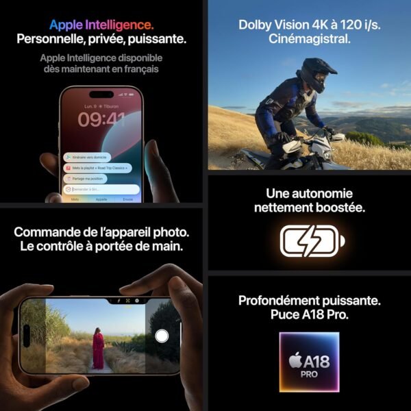 Apple iPhone 16 Pro (128 Go) - Titane Naturel – Image 5