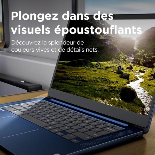 Lenovo IdeaPad Slim 3 Chromebook 14M868 - Ordinateur Portable 14'' FHD (MediaTek Kompanio 520, RAM 8Go, SSD 128Go, Arm Mali-G52 2EE MC2 GPU, Chrome OS) Clavier AZERTY Français - Gris – Image 5
