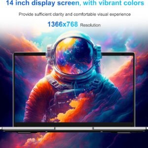 Alternative view of Ordinateur Portable 14,1" Pouces laptop, 6 Go de RAM, 128 Go de SSD, N4000 Celeron Dual-Core, Wi-Fi Bluetooth 2,4/5,0G, 1366 * 768 IPS, Design sans Ventilateur, Inclus une Souris, Clavier à Membrane.