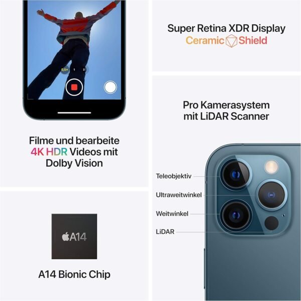Apple iPhone 12 Pro Max, 256GB, Bleu Pacifique - (Reconditionné) – Image 7