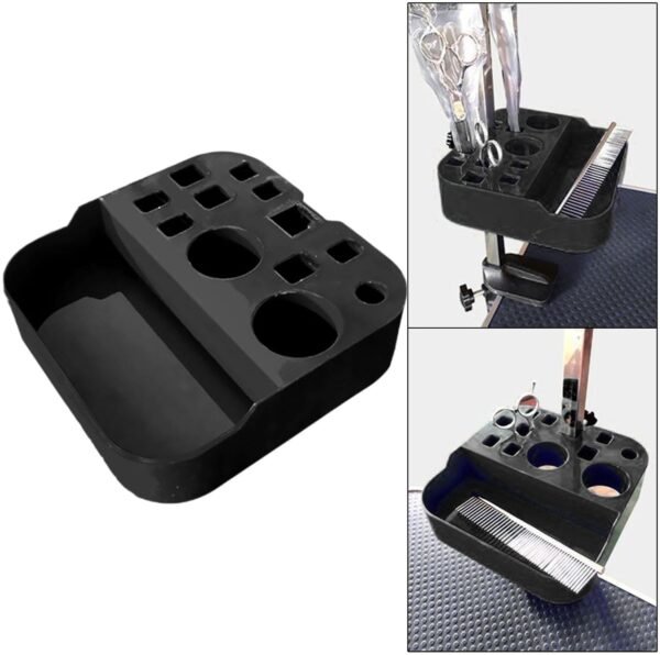perfk Organisateur de Toilettage pour Chien Accessoire de Bras de Toilettage pour Chien Boîte de Rangement Légère et Polyvalente pour Animalerie pour Ciseau, Diamètre des Pores de 19 mm – Image 3
