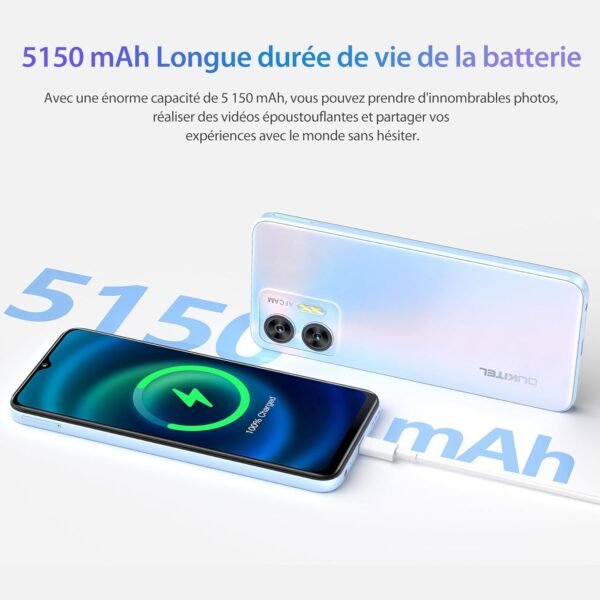 OUKITEL C36 256Go Téléphone Portable Android 14, 24Go+256Go/1To, 6.56" HD+ 90Hz Écran, Smartphone Pas Cher 5100mAh, Camera 13MP+5MP, Smartphone Double SIM/Empreinte Digitale + Identification faciale – Image 4