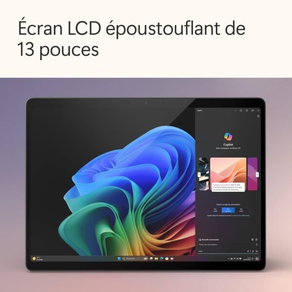 Microsoft Surface Pro , Copilot+ PC , Ecran tactile 13”, Snapdragon® X Plus , 16Go RAM , SSD 512Go , Dernier Modèle, 11ème Edition , Noir – Image 3