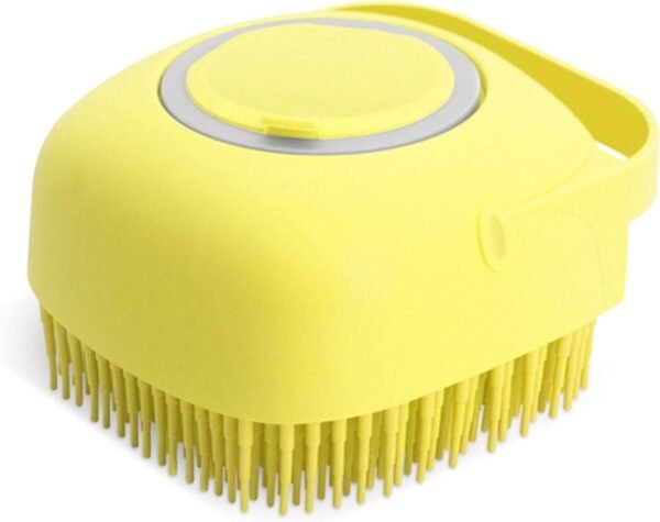 tubc Pet Chien Shampooing Masseur Chat Peigne Shampooing Douche Cheveux Courts Doux Silicone Brosse De Nettoyage Accessoires Jaune