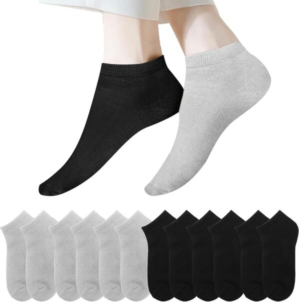 Lakpoau Chaussettes Basses Homme Femme lot de 12 Paires Socquette Sport Coton Socquettes Respirant Courtes Chaussette Femme Coton Courtes Bassese