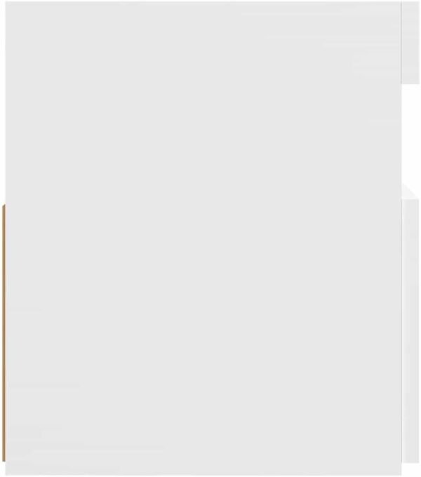 HOMTAKIE Meuble TV avec lumières LED Blanc 120x35x40 cm – Image 9