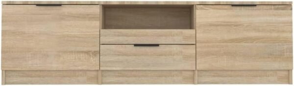 vidaXL Meuble TV Centre de Divertissement Armoire Basse Armoire Stéréo Meuble de Salon Salle de Séjour Chêne Sonoma 140x35x40 cm Bois d'Ingénierie – Image 5