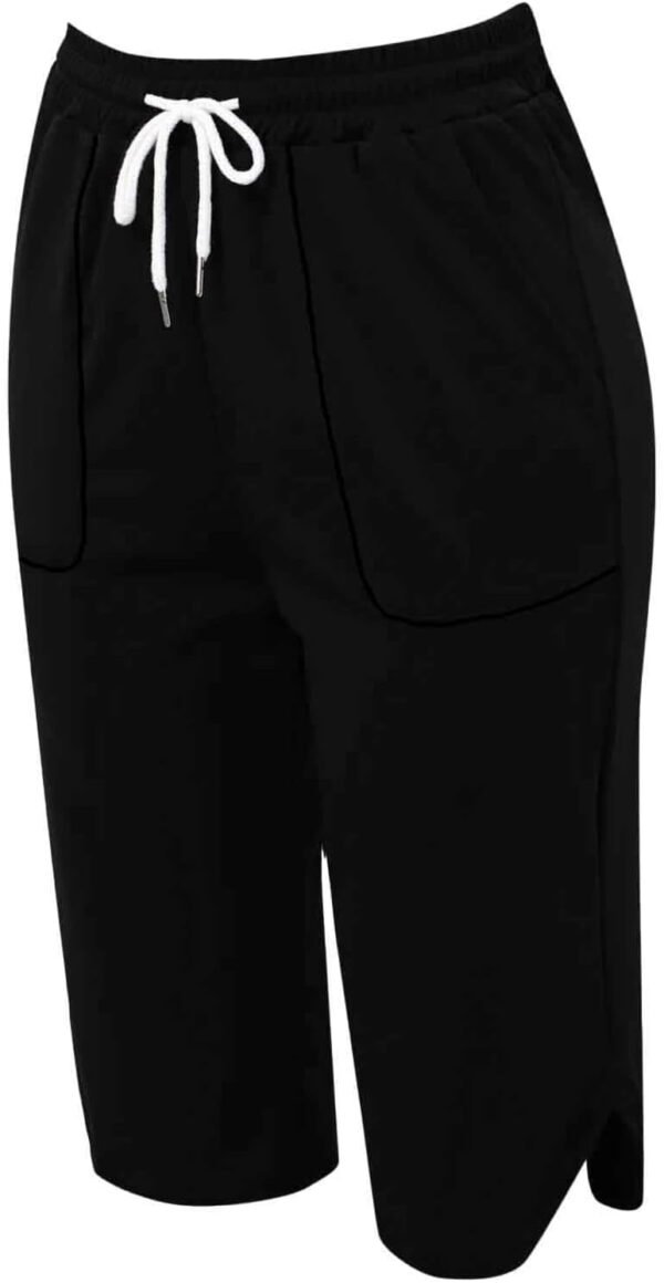 Pantalon De Sport Femme 3/4 Taille Haute Pantacourt Été Coton Doux Jogging Survetement pour Yoga Randonnée Course À Pied – Image 5