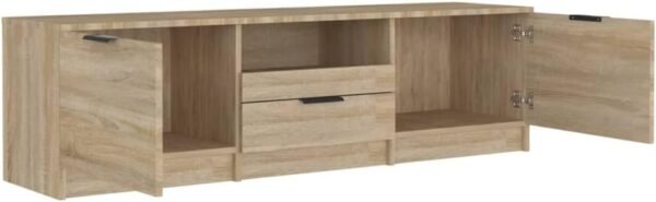 vidaXL Meuble TV Centre de Divertissement Armoire Basse Armoire Stéréo Meuble de Salon Salle de Séjour Chêne Sonoma 140x35x40 cm Bois d'Ingénierie – Image 6