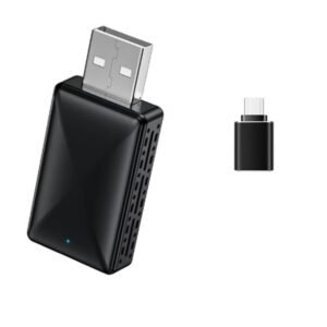 Fangxuee Boîtier Sans CarPlay et Android Auto pour Voiture, 2 en 1, Dongle Filaire Vers Sans, Plug & Play, Mini Boîtier AI, Adaptateur CarPlay Android Auto.