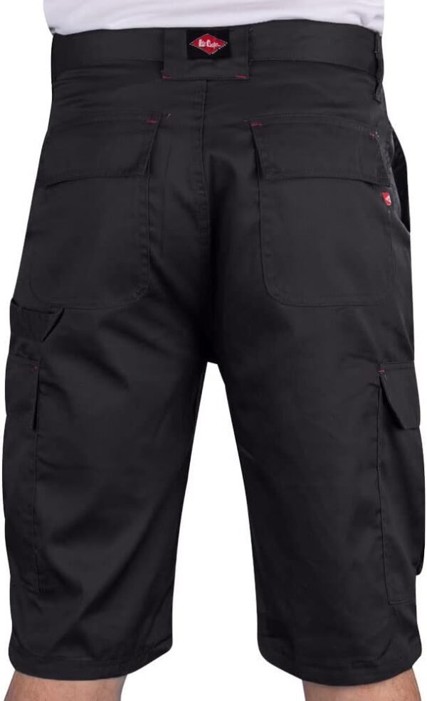 Lee Cooper Short cargo classique multi-poches pour homme, résistant et facile d'entretien, Noir, 30W – Image 4