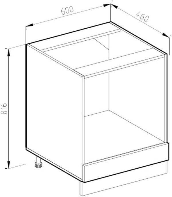 Vicco Meuble pour Four R-Line, Blanc Haute Brillance/Blanc, 60 cm sans Plan de Travail – Image 2