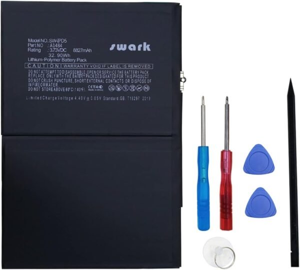 Swark A1484 Batterie pour Netbook, iPad, Tablette, Apple iPad 5, Air, Mini Air, A1474, A1475, MD785LL/A, MD786LL/A comme 6712-6700, A1484 avec Outils
