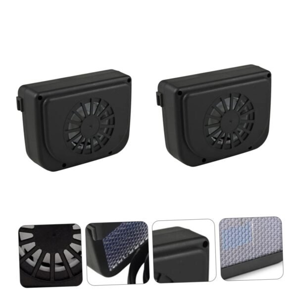 Ciieeo 2 pièces Ventilateur Auto Solaire Ventilateur Extraction Voiture à Solaire Refroidisseur Air pour Ventilation Échappement et Silencieuse Purificateur Air Intérieur – Image 3