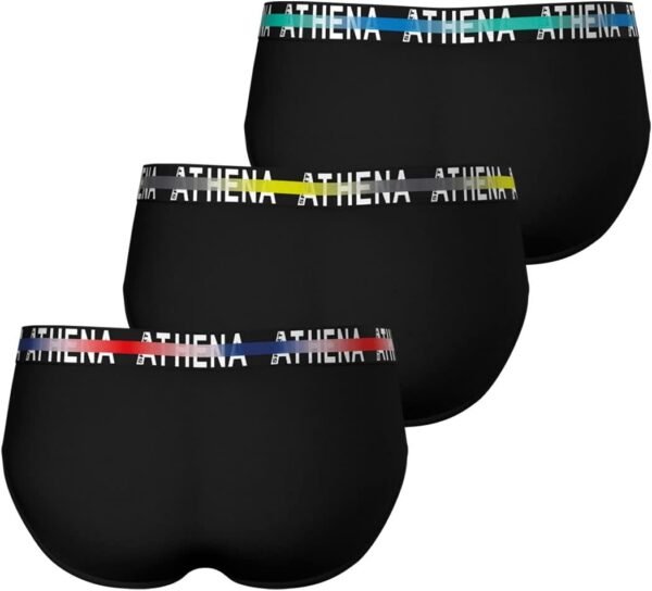 ATHENA - Lot de Slips Homme Endurance 24h - Coton Stretch - Traitement Anti-Bactérien, Coupe Sport, Triple Couture, Doublure à l’Avant - Label Oeko-TEX® Standard 100 – Image 2
