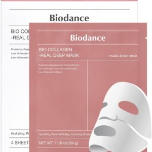 Biodance Bio-Collagen Real Deep Mask Pack de 4 - Masques visage, masque visage, masque visage femme, masque visage, resserrement des pores, traitement des rides