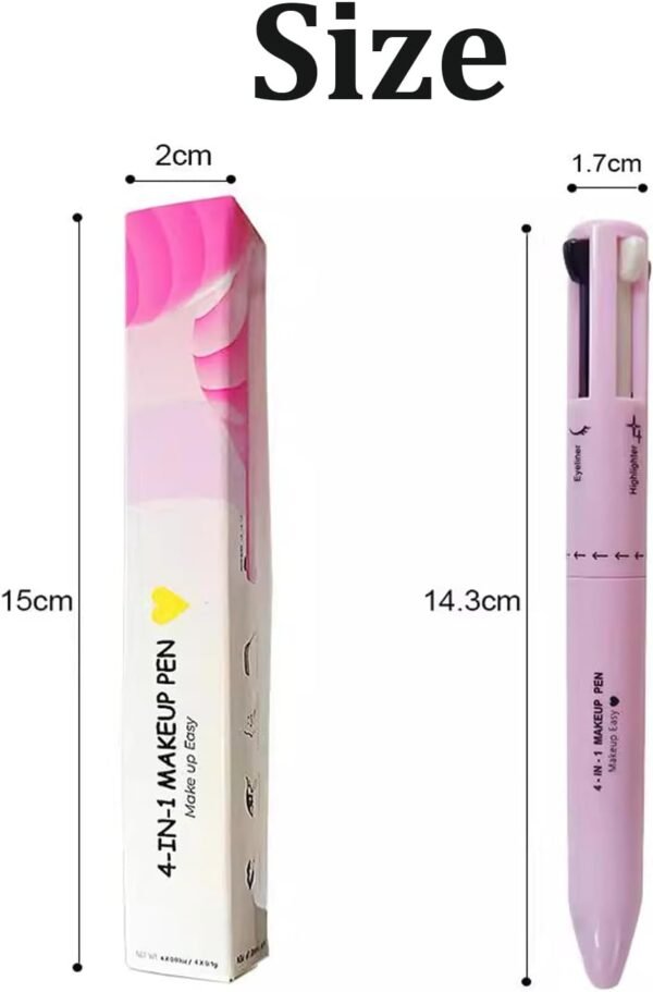 iLamvie Stylo De Maquillage 4-En-1: Eye-Liner, Crayon À Sourcils, À Lèvres, Surligneur - Tout-En-Un Étanche Pour Les Yeux, 4 Couleurs Longue Durée (Pink) – Image 5