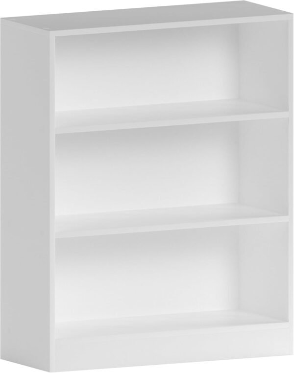 Vida Designs Cambridge Bibliothèque Basse à 3 étagère, Bois Blanc, Meuble pour Bureau, Salle de séjour et Chambre