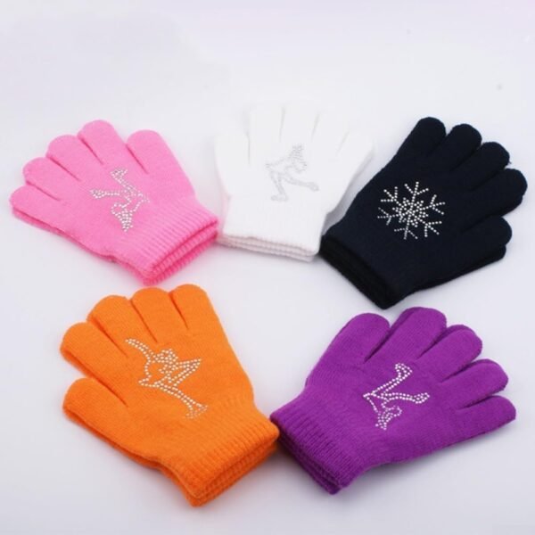 Oceanlend Gants de patinage artistique pour enfants, gants d'hiver antidérapants, gants extensibles chauds pour sports sur glace – Image 6