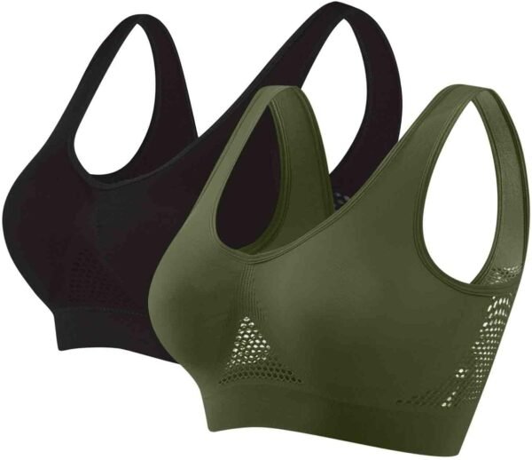 Lot De 2 Soutien Gorge sans Armature pour Femmes Push Up Anti-Affaissement Brassière Femme Sport Respirante Soutien-Gorge Grande Taille 2Pc Sports Lingerie Yoga Casual Bra