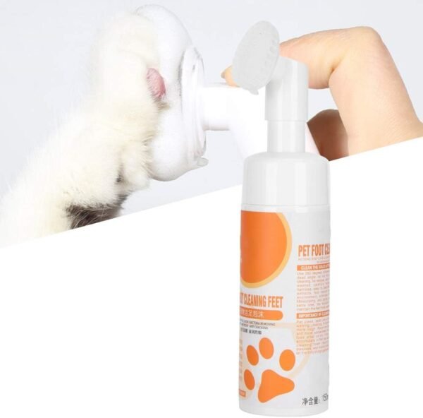 Fournitures de soin des griffes, sans eau, sans lavage, soin de nettoyage des pieds de chien avec tête de brosse de nettoyage portable attachée pour chiens chats pour animalerie à domicile – Image 8