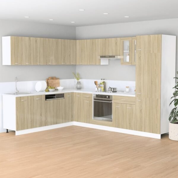 Armoire à four Chêne sonoma 60x46x81,5 cm Aggloméré – Image 2
