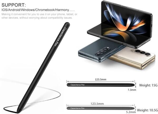 Stylet pour Z Fold 4, Samsung S Ultra Pen, compatible avec Z Fold 3/S23 Ultra, crayon bloc-notes, sans Bluetooth (taille 2 : 123,5 mm x 5,2 mm, poids : 10,5 g) – Image 7
