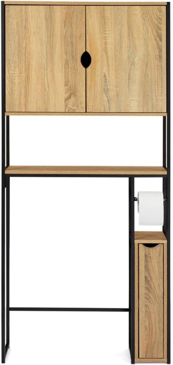 IDMarket - Meuble WC 3 en 1 avec armoires de rangement DETROIT design industriel – Image 4